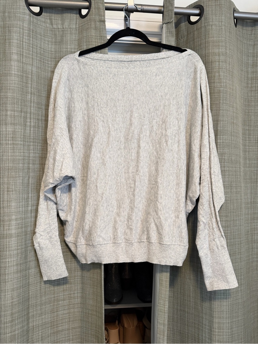All Saints Light Gray Boatneck Dolman Sweater